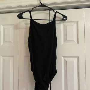 Black one piece bathing suit